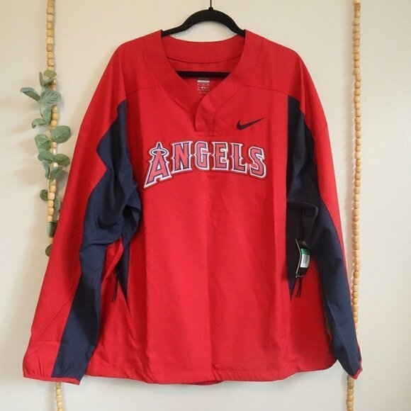 NWT Nike Angels Pullover Vneck Jacket Red Size XL - Picture 4 of 10